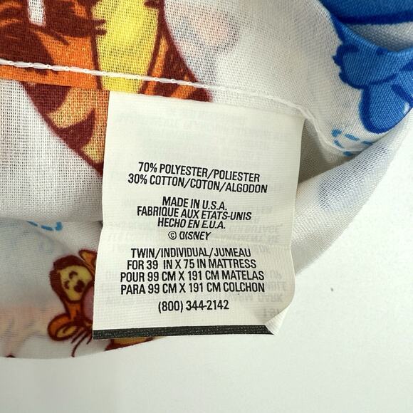 Vintage Winnie The Pooh & Tigger Twin Flat Top Sheet EUC Made In The USA 90s - Picture 5 of 7